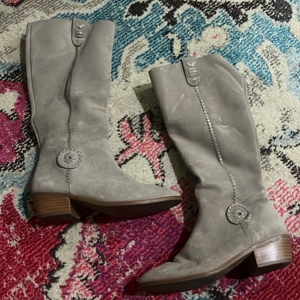 Jack Rogers Taupe Tall Suede Boots
